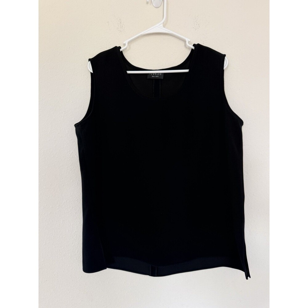 YEOHLEE Black Microfiber Sleeveless Top XL Minimalist Avant Garde Top Siren Chic